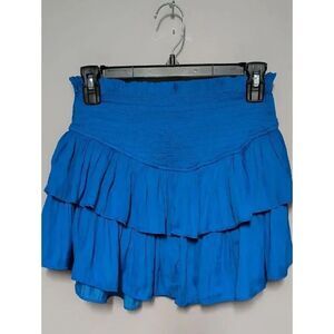 Women's Tiered Smocked-Waist Skort in Cobalt Blue
